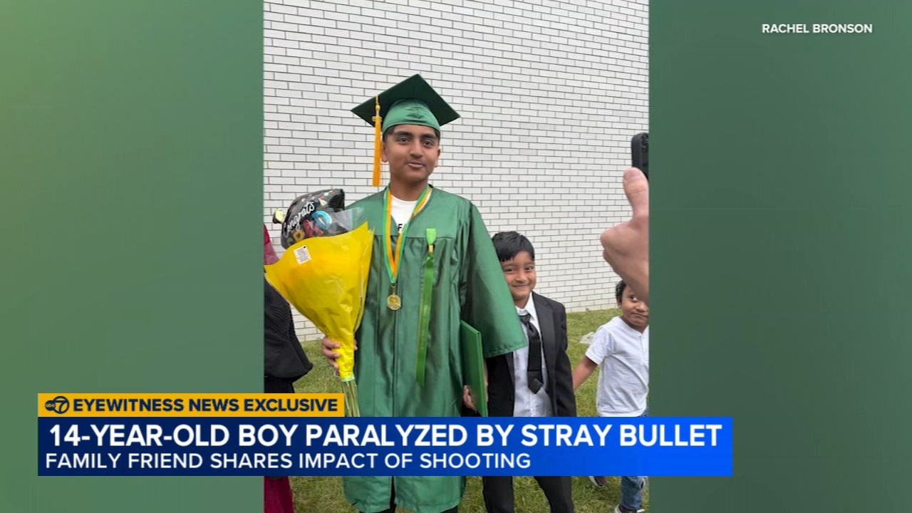 14-year-old refugee Anas in hospital bed, paralyzed by stray bullet on Chicago's North Side.
